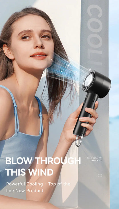 HomeSpark Mini Handheld Cooling Fan – USB Rechargeable, 3‑Speed Air Cooler