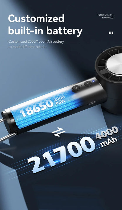 HomeSpark Mini Handheld Cooling Fan – USB Rechargeable, 3‑Speed Air Cooler