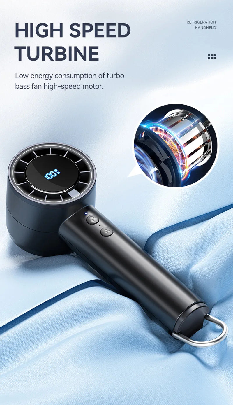 HomeSpark Mini Handheld Cooling Fan – USB Rechargeable, 3‑Speed Air Cooler