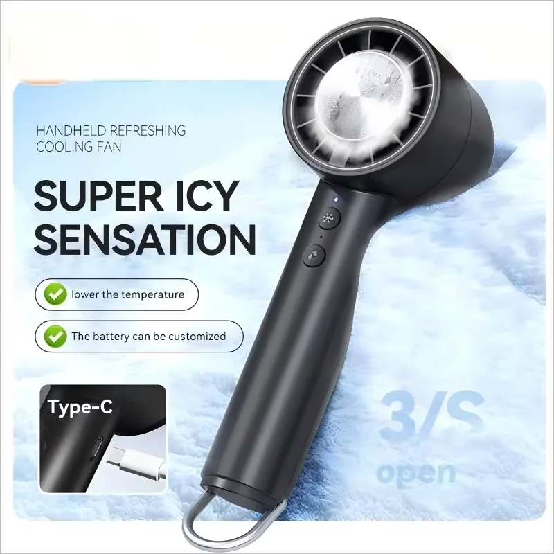 HomeSpark Mini Handheld Cooling Fan – USB Rechargeable, 3‑Speed Air Cooler