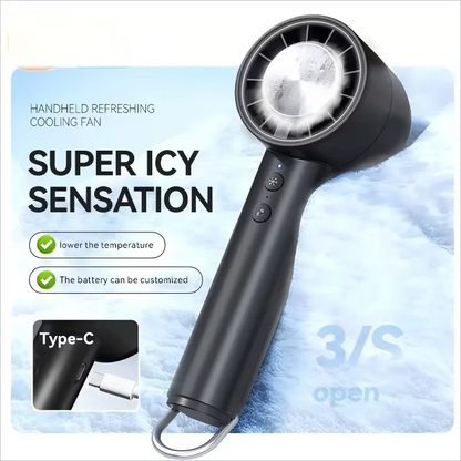 HomeSpark Mini Handheld Cooling Fan – USB Rechargeable, 3‑Speed Air Cooler