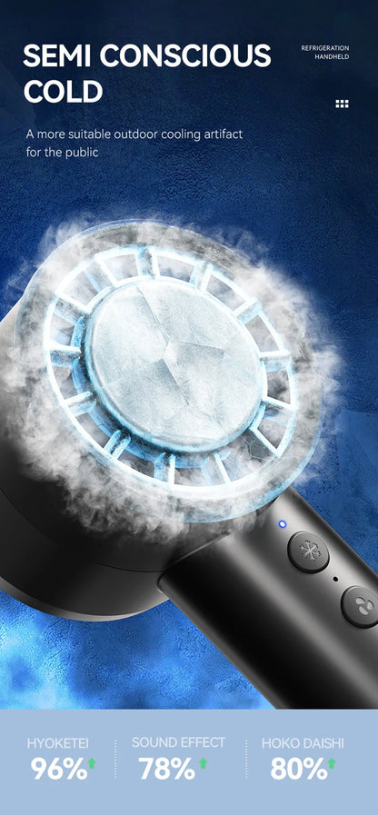 HomeSpark Mini Handheld Cooling Fan – USB Rechargeable, 3‑Speed Air Cooler