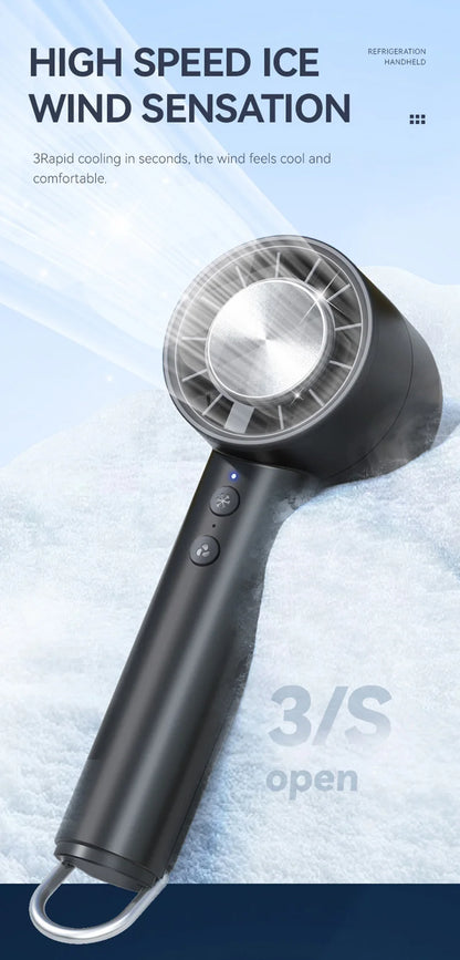 HomeSpark Mini Handheld Cooling Fan – USB Rechargeable, 3‑Speed Air Cooler