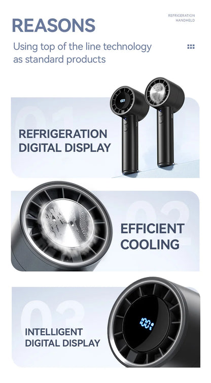 HomeSpark Mini Handheld Cooling Fan – USB Rechargeable, 3‑Speed Air Cooler