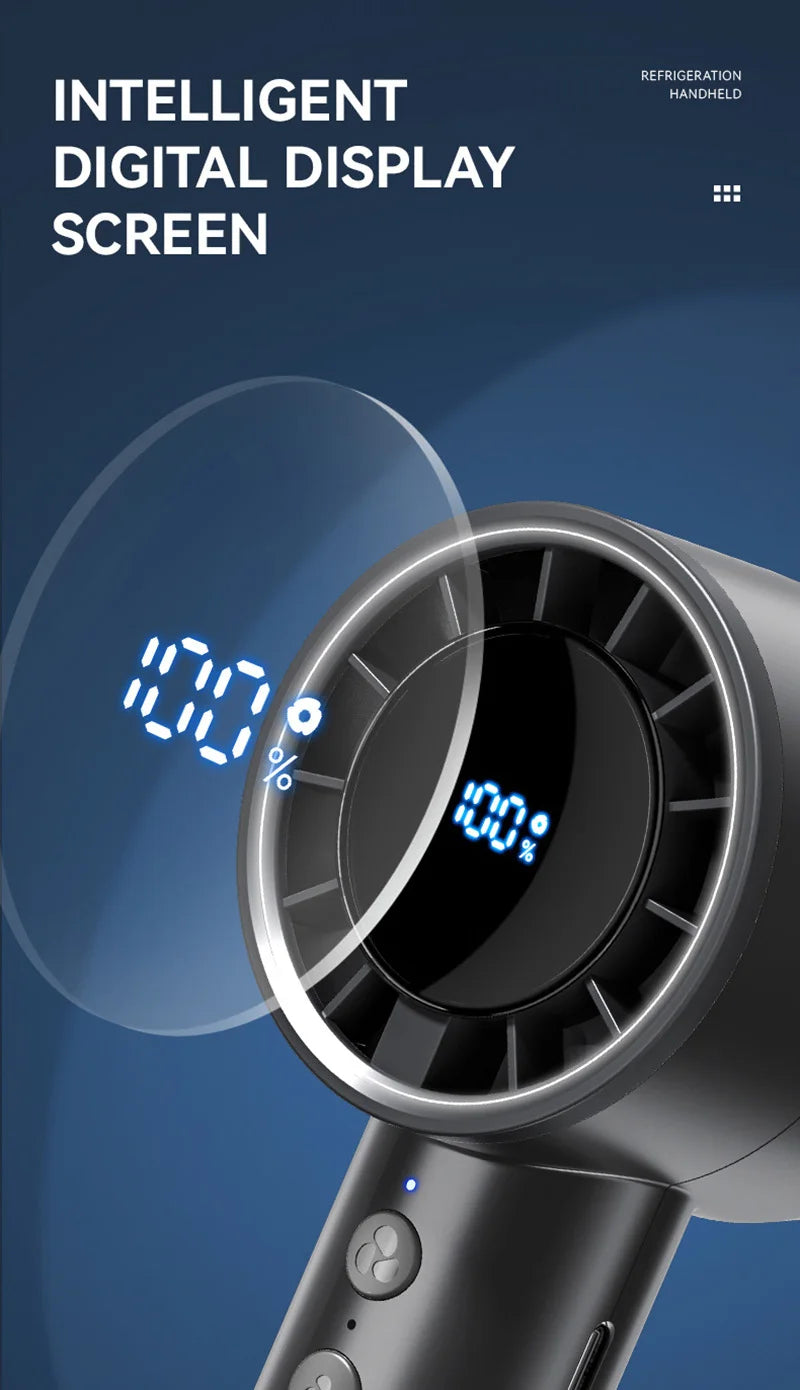 HomeSpark Mini Handheld Cooling Fan – USB Rechargeable, 3‑Speed Air Cooler