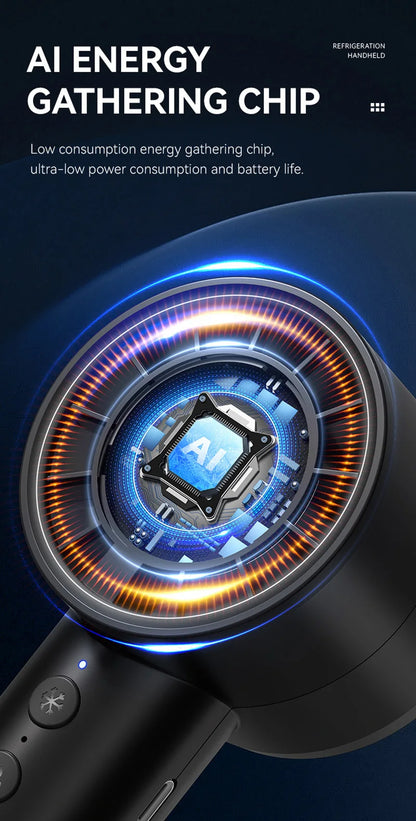 HomeSpark Mini Handheld Cooling Fan – USB Rechargeable, 3‑Speed Air Cooler