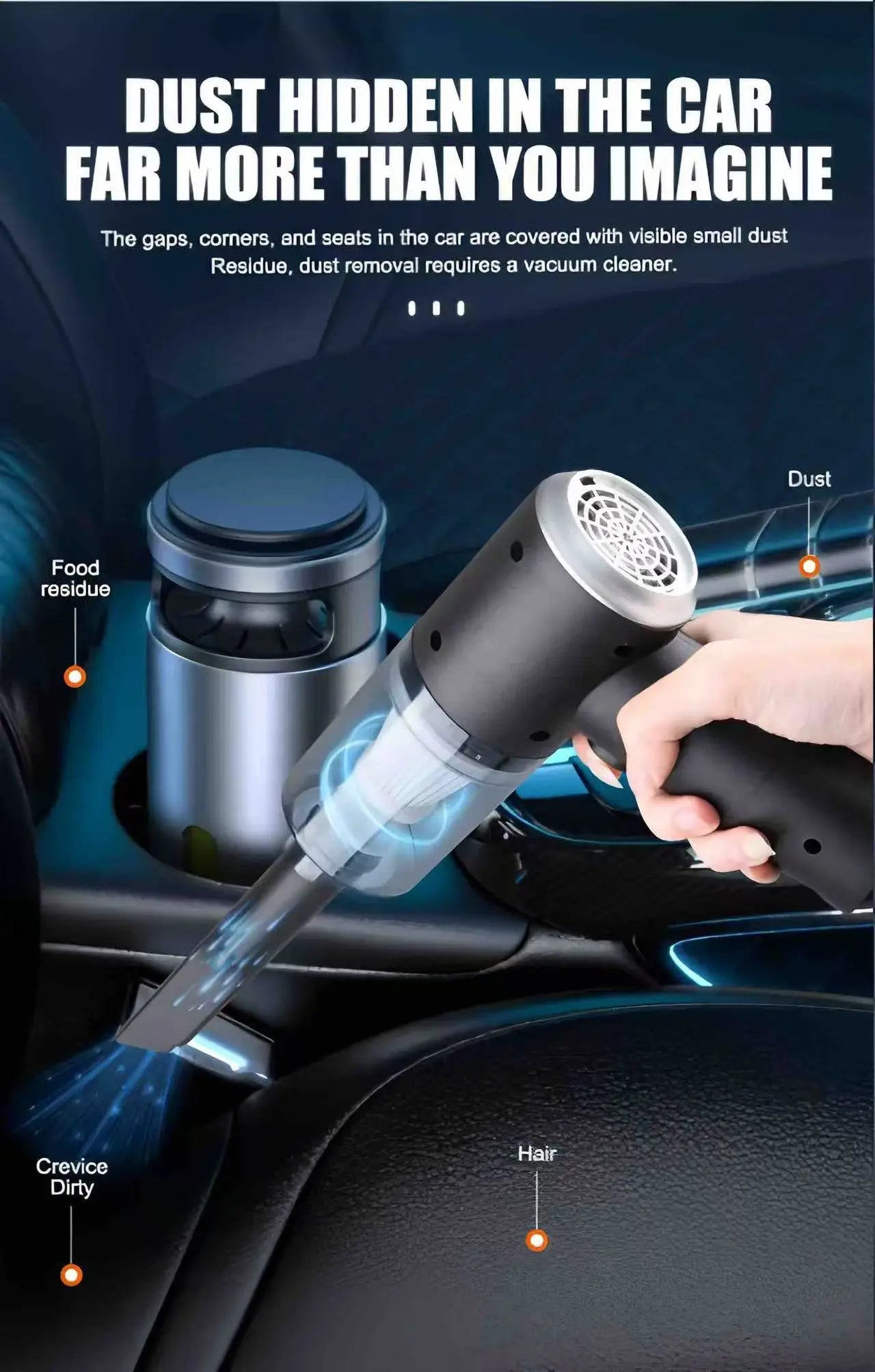 Mini Cordless Handheld Vacuum Cleaner – 120W Strong Suction