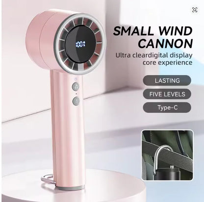 HomeSpark Mini Handheld Cooling Fan – USB Rechargeable, 3‑Speed Air Cooler